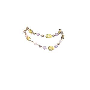 Handcrafted Lavender & Green Gemstone Necklace With Adjustable Chain